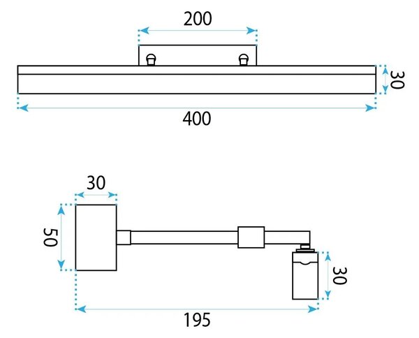 Toolight Koupelnové nástěnné LED osvětlení APP1869-1W 40cm chrom