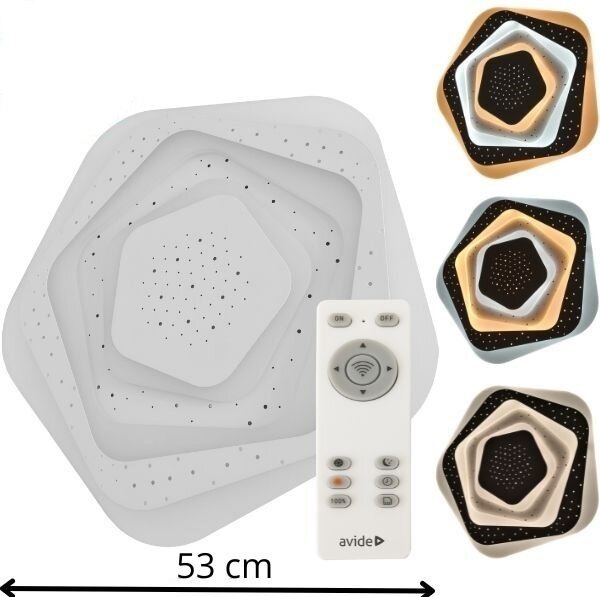 Designové led stropní svítidlo Avide Eliza XL 53cm 76W 6030lm CCT dálkové ovládání 3 roky