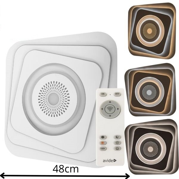 Designové led stropní svítidlo Avide Nicole 48cm 95W 6600lm CCT dálkové ovládání 3 roky