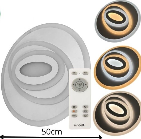 Designové led stropní svítidlo Avide Olive XL 50cm 70W 5470lm CCT dálkové ovládání 3 roky