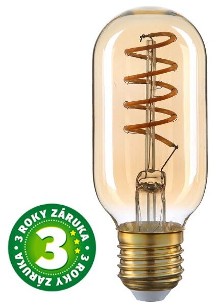 Prémiová designová retro LED žárovka E27 4,5W 400lm EXTRA TEPLÁ T45 filament, 3 roky