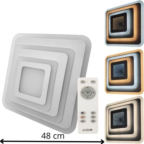 Designové led stropní svítidlo Avide Nansy 3D 48cm 81W 5680lm CCT dálkové ovládání 3 roky