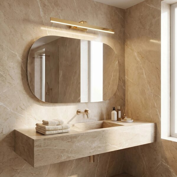 Toolight Koupelnové nástěnné LED osvětlení SWE006-1W 73cm zlatá