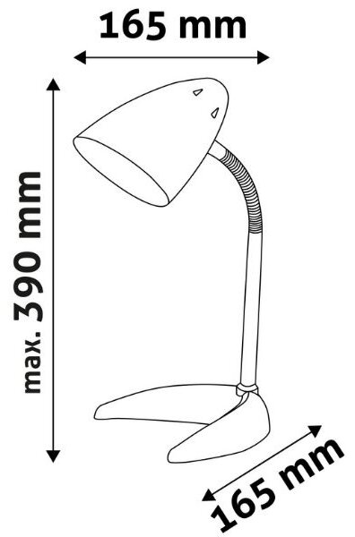 Stolní lampa na 1 žárovku E27, stříbrná se základnou ve tvaru C