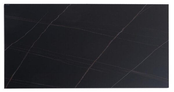 Tmavě šedý keramický rozkládací jídelní stůl Somcasa Tamara 160/240 x 90 cm s bílou podnoží