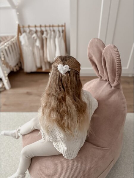 Světle růžový dětský sedací vak Funny Bunny – The Brooklyn Kids