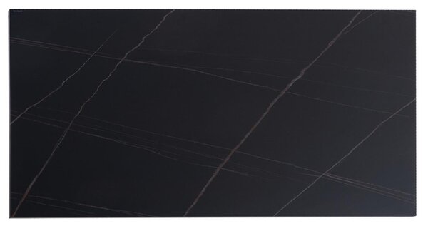 Tmavě šedý keramický rozkládací jídelní stůl Somcasa Lisa 140/200 x 90 cm s černou podnoží