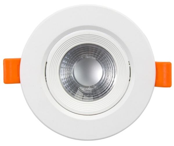 Prémiové výklopné podhledové bodové LED svítidlo 7W 550lm, studená, kruh, 9cm, 3 roky