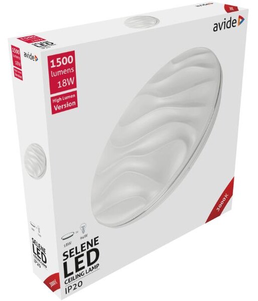 Prémiové led stropní svítidlo Selene 33cm 18W 1500lm teplá, 3 roky