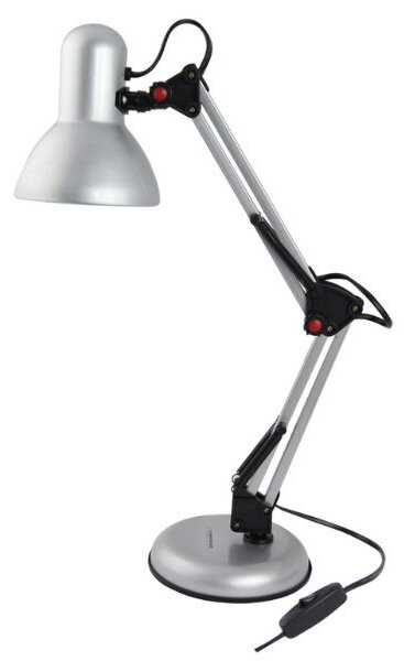 Kloubová stolní lampa na jednu žárovku E27, stříbrná