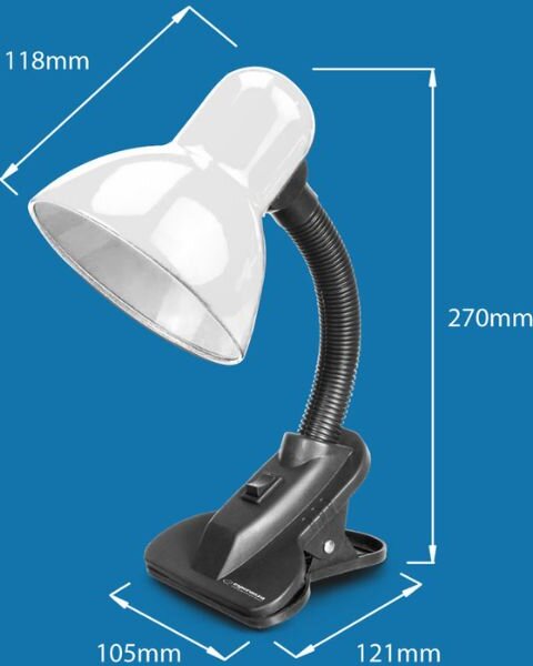 Stolní lampa s klipem na 1 žárovku E27, zelená