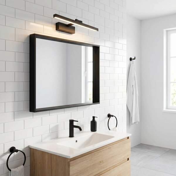 Toolight Koupelnové nástěnné LED osvětlení APP1866-1W 40 cm černá