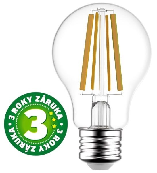Prémiová retro LED žárovka E27 8,5W 1055lm teplá, filament, ekv. 75W, 3 roky