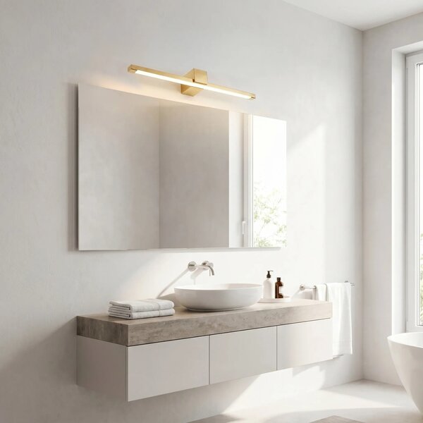 Toolight Koupelnové nástěnné LED osvětlení SWE044-1W 60cm zlatá