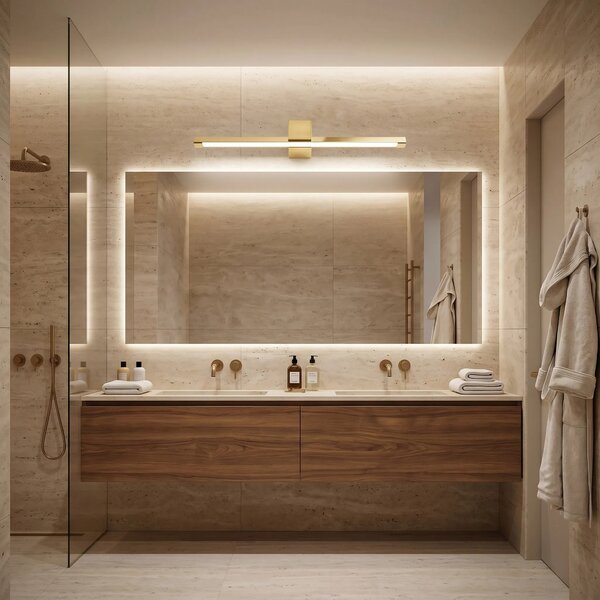 Toolight Koupelnové nástěnné LED osvětlení SWE044-1W 60cm zlatá