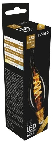 Prémiová designová retro LED žárovka E14 3W 240lm EXTRA TEPLÁ, filament, ekv. 24W, 3 roky