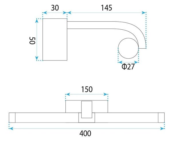 Toolight Koupelnové nástěnné LED osvětlení APP1887-1W 40cm černá