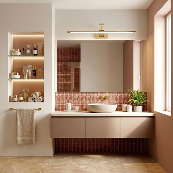 Toolight Koupelnové nástěnné LED osvětlení SWE021-1W 80cm zlatá