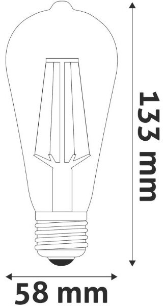 Stmívatelná prémiová retro LED žárovka E27 7W 725lm EXTRA TEPLÁ filament, ekv. 55W, 3 roky