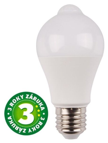 Prémiová LED žárovka E27 s čidlem pohybu 8,8W 806lm, denní, ekv. 60W, 3 roky