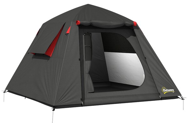 Outsunny stan pro 2 osoby – kupolový, 3000 mm vodního sloupce, 2 vchody, 4 okna, transportní taška a háček na lucernu – kempování/turistika | Aosom