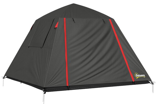 Outsunny stan pro 2 osoby – kupolový, 3000 mm vodního sloupce, 2 vchody, 4 okna, transportní taška a háček na lucernu – kempování/turistika | Aosom