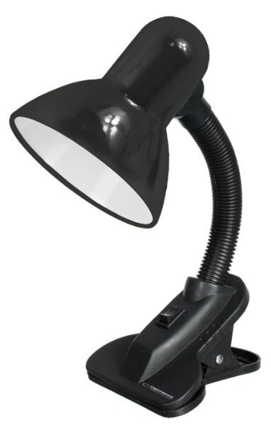 Stolní lampa s klipem na 1 žárovku E27, černá