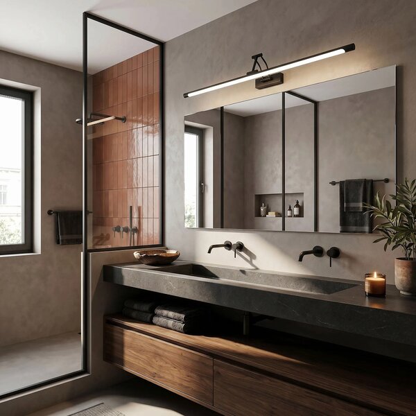 Toolight Koupelnové nástěnné LED osvětlení SWE027-1W 80cm černá