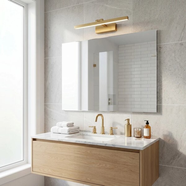 Toolight Koupelnové nástěnné LED osvětlení APP1865-1W 80 cm kartáčovaná zlatá