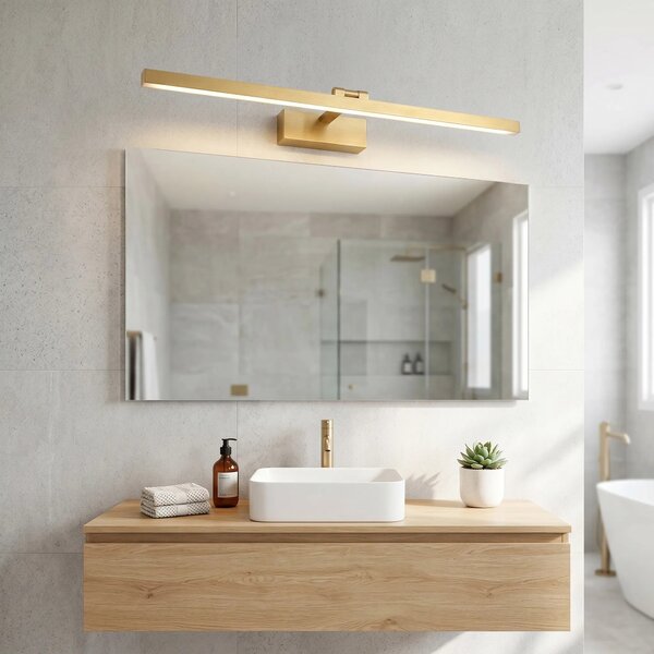 Toolight Koupelnové nástěnné LED osvětlení APP1865-1W 80 cm kartáčovaná zlatá