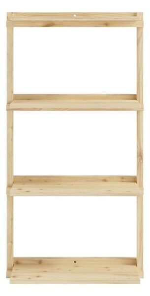 Nástěnná knihovna z borovicového dřeva v přírodní barvě 66x127 cm Groove – Karup Design
