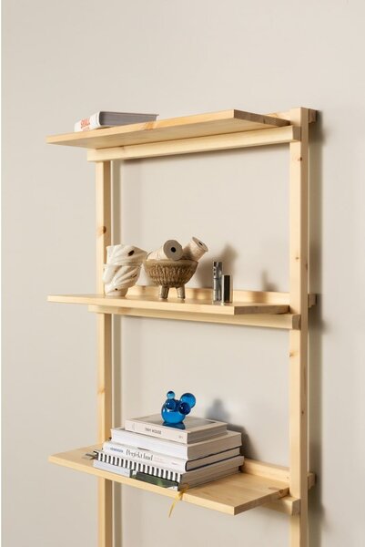 Nástěnná knihovna z borovicového dřeva v přírodní barvě 66x127 cm Groove – Karup Design