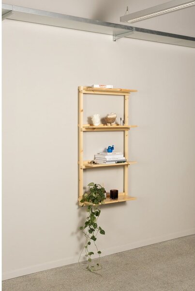 Nástěnná knihovna z borovicového dřeva v přírodní barvě 66x127 cm Groove – Karup Design