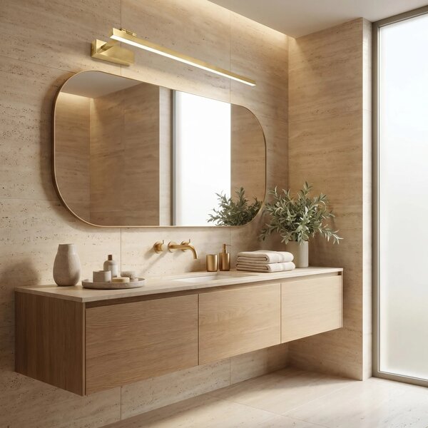 Toolight Koupelnové nástěnné LED osvětlení SWE033-1W 80cm kartáčovaná zlatá