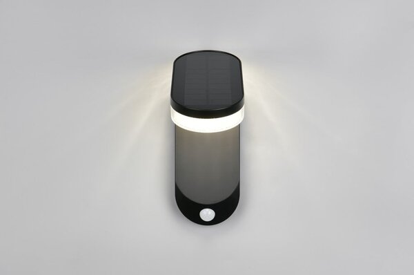 LED nástěnné solární venkovní svítidlo (výška 26 cm) Lagoas – Reality