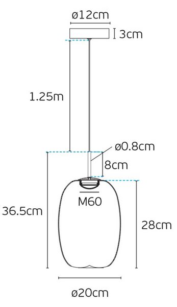 VK Light Iori LED závěsné svítidlo 240xØ240 mm