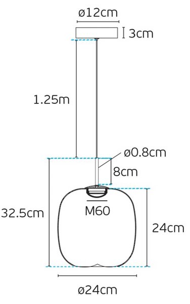 VK Light Iori LED závěsné svítidlo 240xØ240 mm
