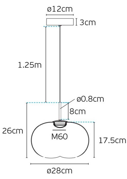 VK Light Iori LED závěsné svítidlo 240xØ240 mm