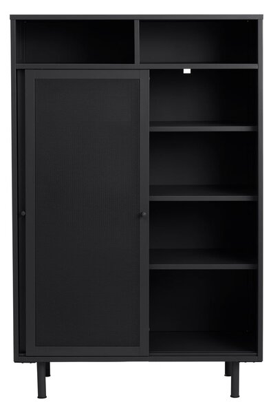 Černá kovová skříňka s posuvnými dveřmi 90x140x40 cm Veep – Unique Furniture