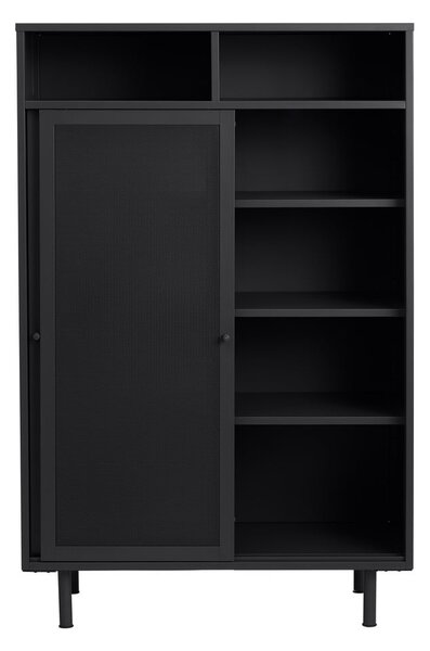 Černá kovová skříňka s posuvnými dveřmi 90x140x40 cm Veep – Unique Furniture
