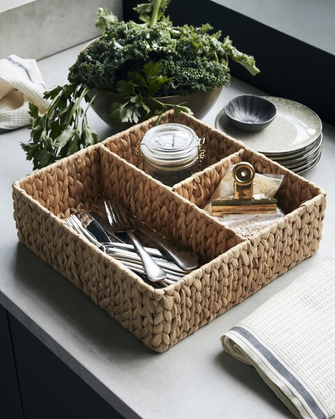 House Doctor 262240202 Úložný koš Store Natural s přihrádkami 12 x 40 cm