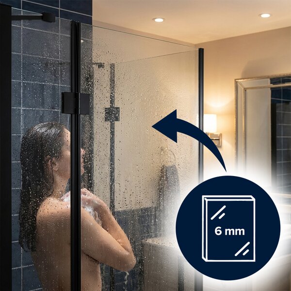 BPS-koupelny Čtvercový sprchový kout ZES KZ25A BL 80x80 černý/transparent - bez vaničky