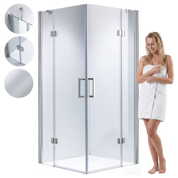 BPS-koupelny Čtvercový sprchový kout ZES KZ25A 80x80 chrom/transparent - bez vaničky