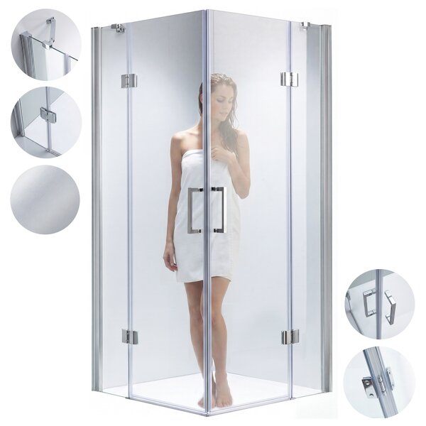BPS-koupelny Čtvercový sprchový kout ZES KZ25A 80x80 chrom/transparent - bez vaničky