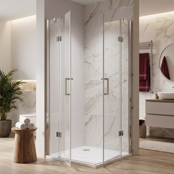 BPS-koupelny Čtvercový sprchový kout ZES KZ25A 80x80 chrom/transparent - bez vaničky