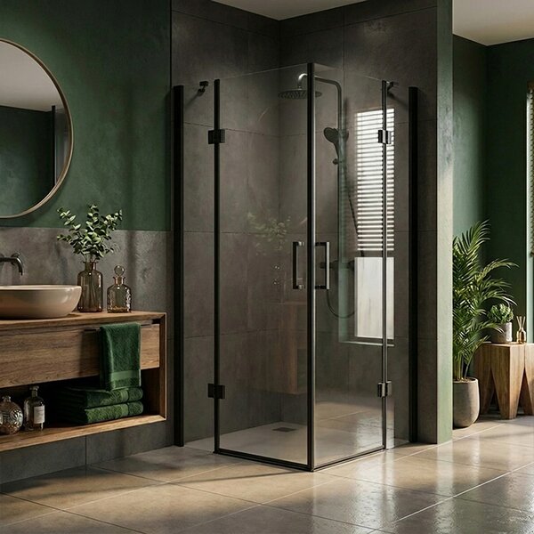 BPS-koupelny Čtvercový sprchový kout ZES KZ25A BL 80x80 černý/transparent - bez vaničky