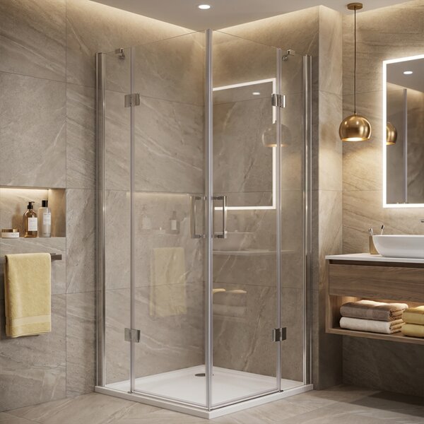 BPS-koupelny Čtvercový sprchový kout ZES KZ25A 80x80 chrom/transparent - bez vaničky
