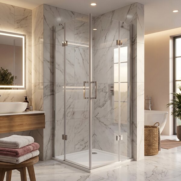 BPS-koupelny Čtvercový sprchový kout ZES KZ25A 80x80 chrom/transparent - bez vaničky