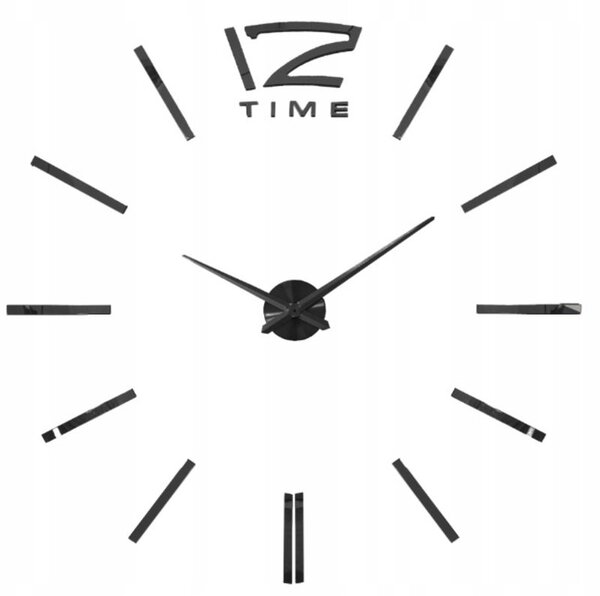 Gordon Designové 3D nalepovací hodiny 130 cm, černá