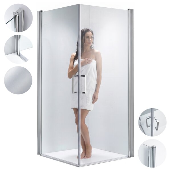 BPS-koupelny Čtvercový sprchový kout ZES KZ29A 80x80 chrom/transparent - bez vaničky